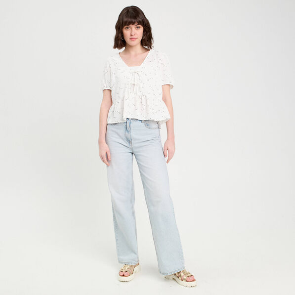 blouse noeuds devant blanc femme Blouse noeuds devant blanc femme
