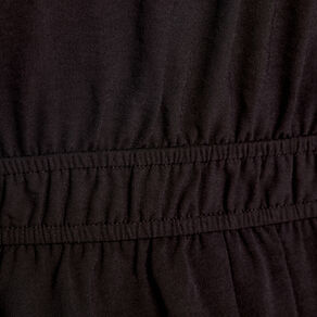 Robe évasée manches 3/4 noir femme