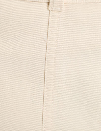 Jupe droite ceinturée ecru femme