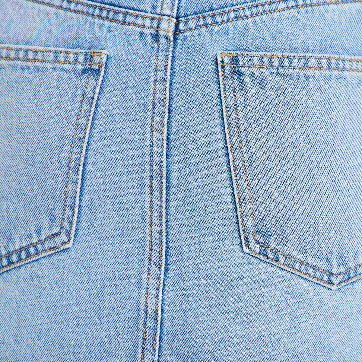 Jupe droite courte en jean clout&eacute;e denim double stone femme