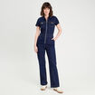 Combinaison pantalon en jean denim brut femme