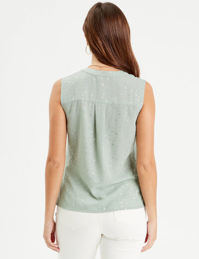 Blouse sans manches vert olive femme