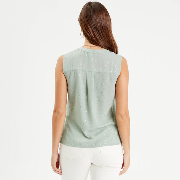 Blouse sans manches vert olive femme
