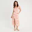 Robe chemise évasée beige femme