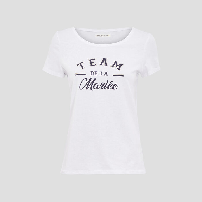 T-shirt manches courtes ecru femme
