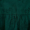Blouse droite col rond manches longues vert fonc&eacute; femme