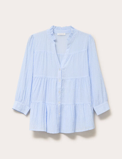 Blouse manches 3/4 beige femme