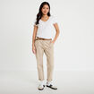 Pantalon chino 7/8&egrave;me beige femme