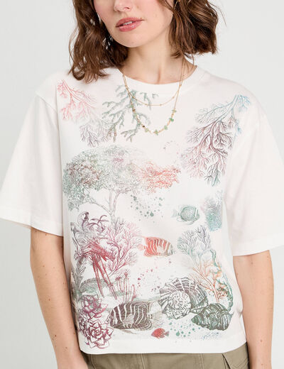 T-shirt manches courtes blanc femme