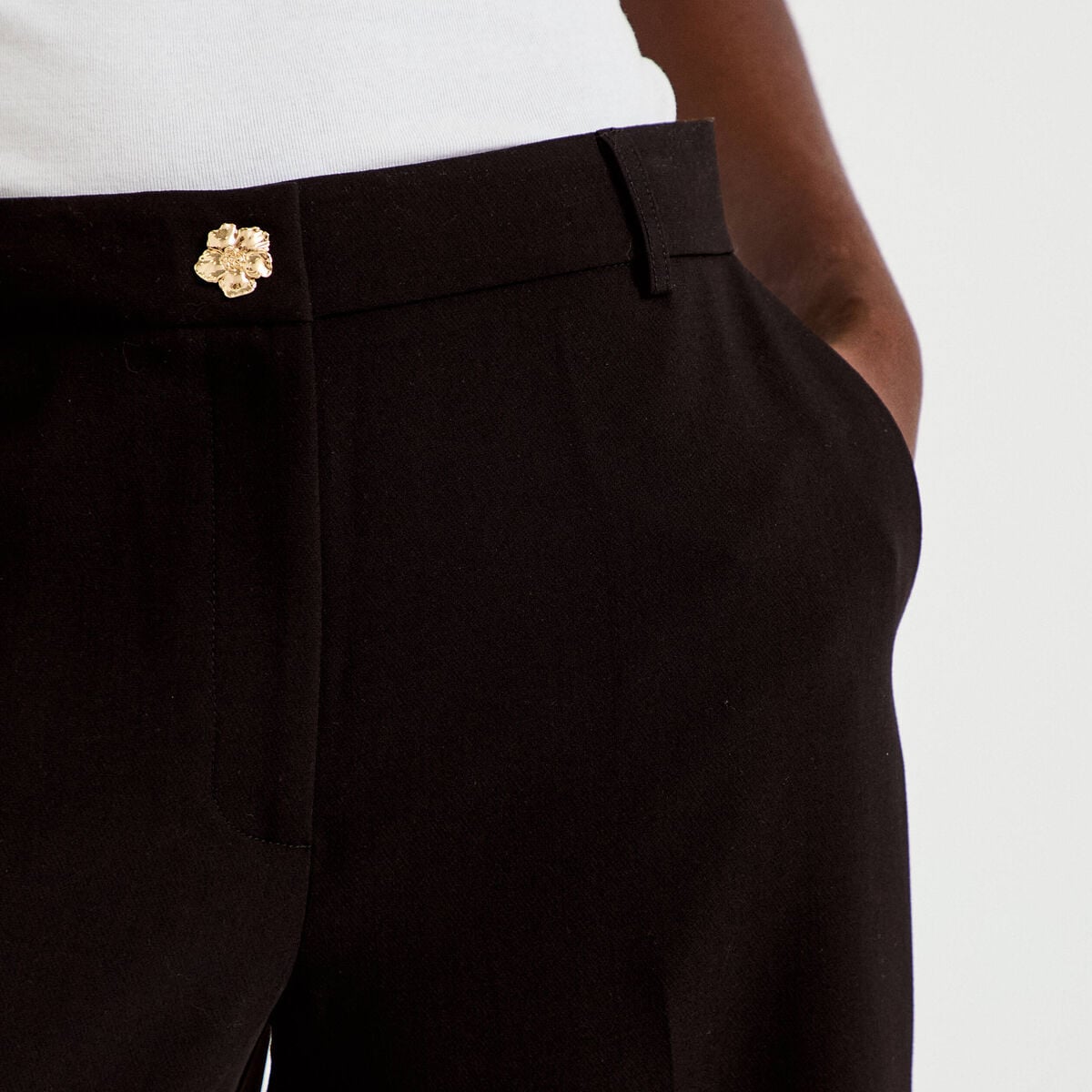Pantalon bootcut taille standard noir femme