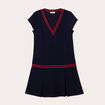 Robe &eacute;vas&eacute;e avec bandes bleu marine femme