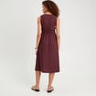 Robe midi évasée sans manches prune femme