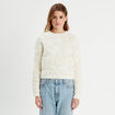 Pull manches longues ecru femme