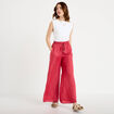 Pantalon large taille standard rose framboise femme