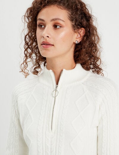 Robe pull droite camionneur ecru femme