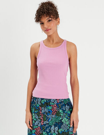 Débardeur bretelles larges violet femme