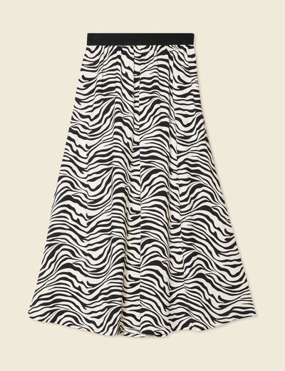 Jupe longue évasée blanc femme