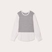 Sweat effet 2-en-1 chemise ecru femme