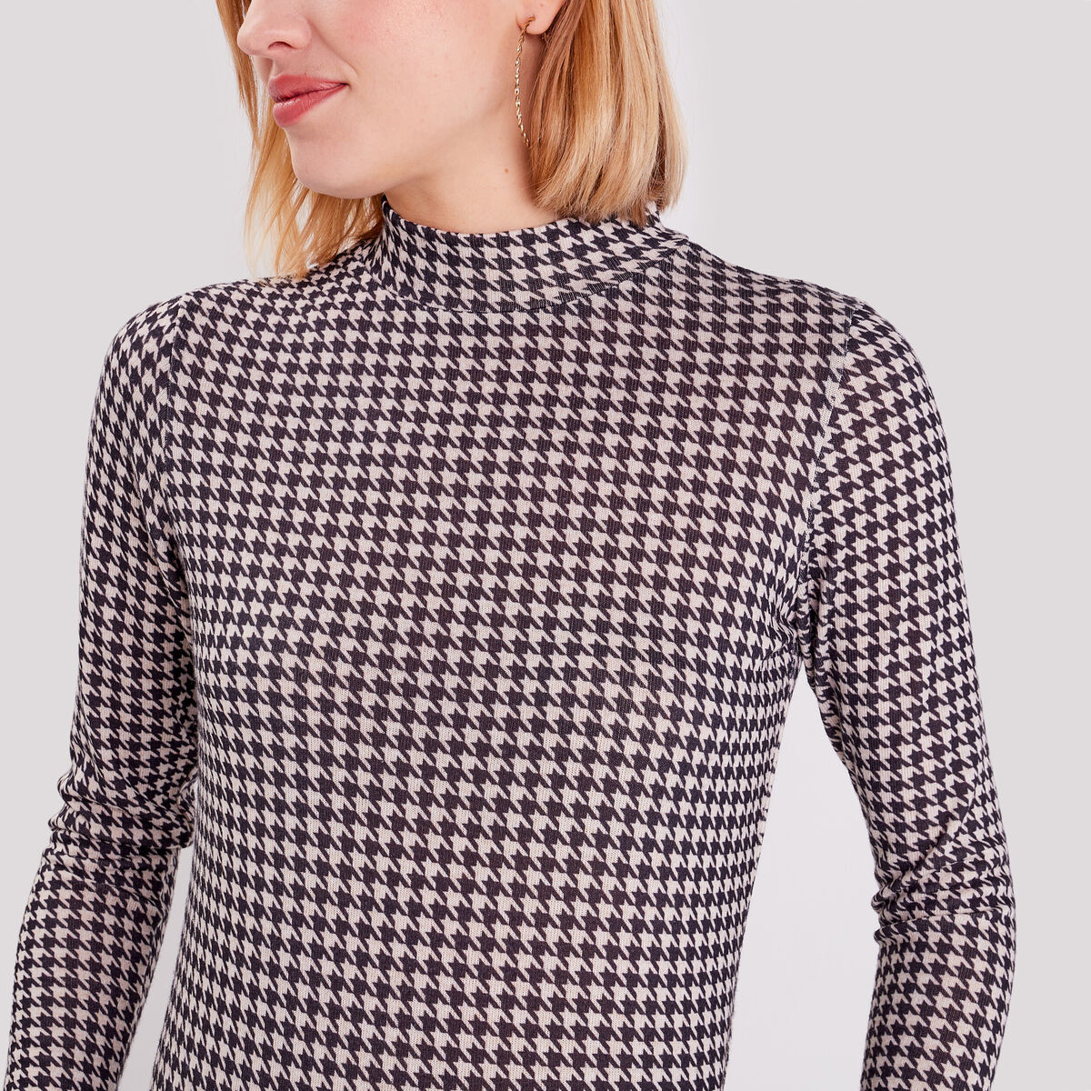 T-shirt manches longues beige femme