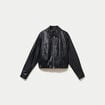 Veste effet boule manches longues noir femme