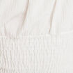 Blouse smockée manches courtes ecru femme
