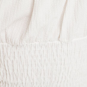 Blouse smockée manches courtes ecru femme