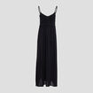 Robe longue évasée noir femme