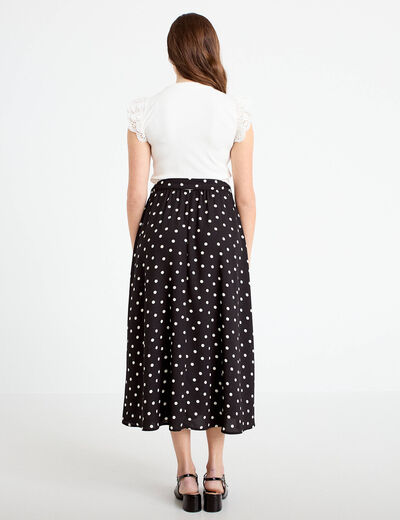 Robe longue bi-mati&egrave;re noir femme