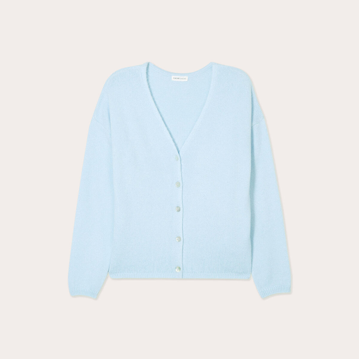 Gilet manches longues bleu ciel femme