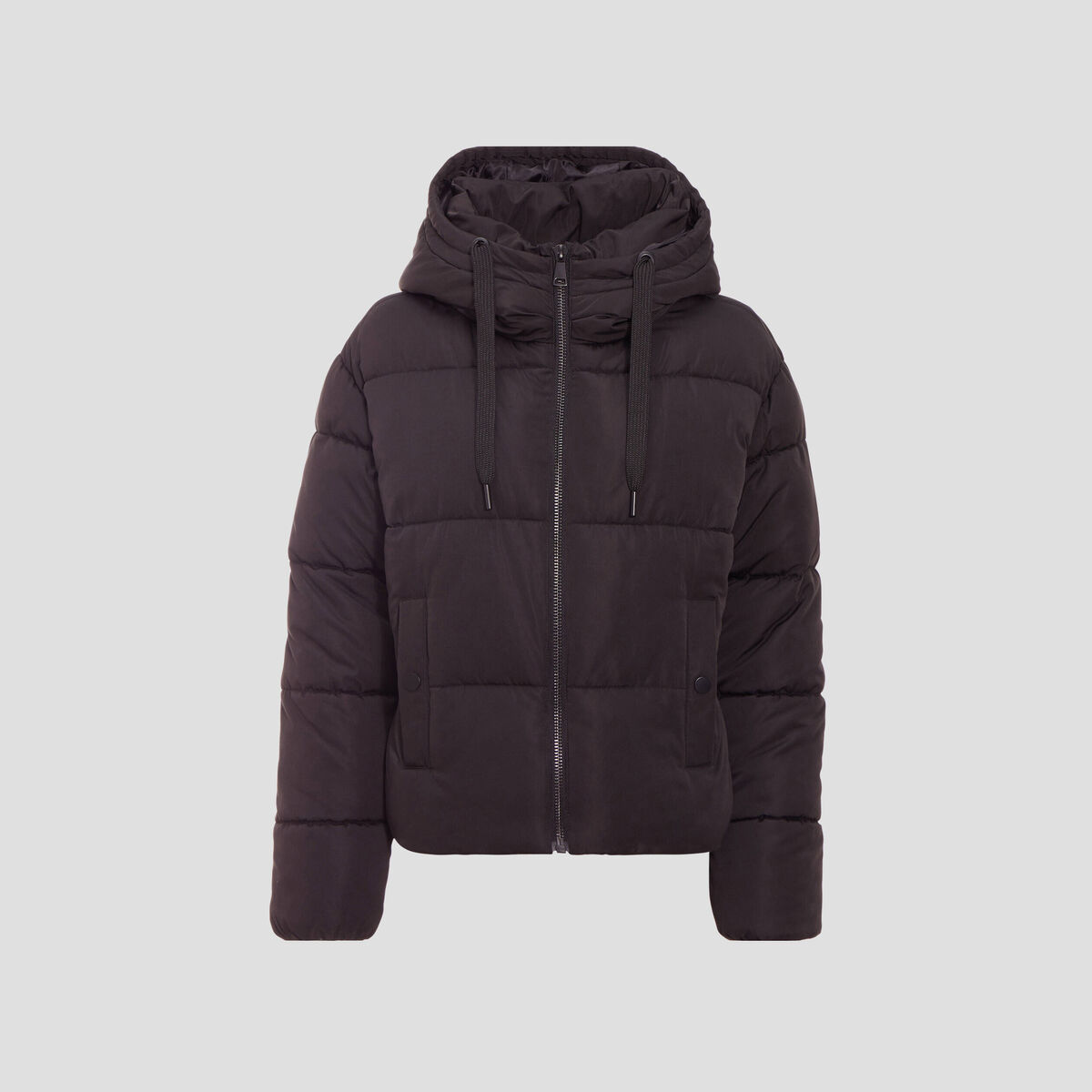 Doudoune droite zippée noir femme