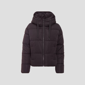 Doudoune droite zippée noir femme