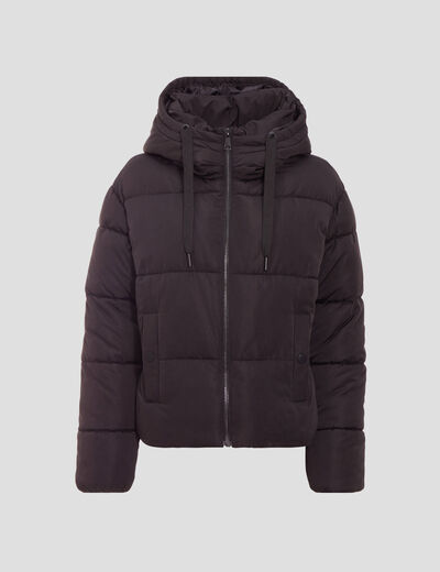 Doudoune droite zippée noir femme