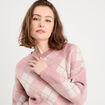 Pull manches longues rose poudrée femme