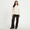 Blouse ample col montant manches longues ivoire femme