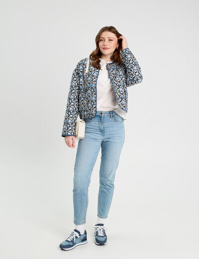 Veste matelassée boutonnée noir femme
