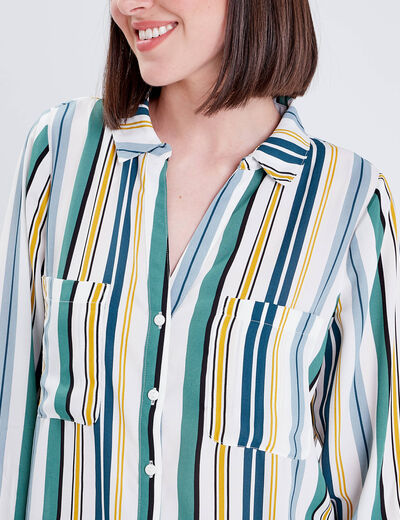 Chemise manches longues blanc femme