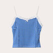 Débardeur cropped bretelles bleu electrique femme