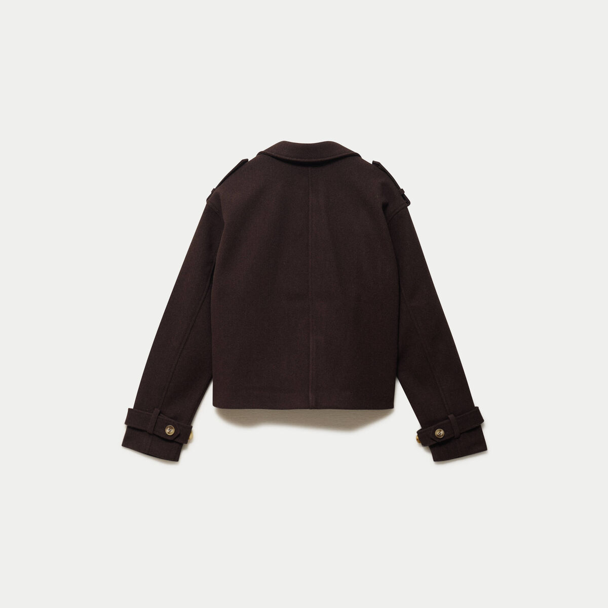 Trench court boutonn&eacute; marron fonc&eacute; femme