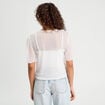 Blouse nouée avec volants ecru femme