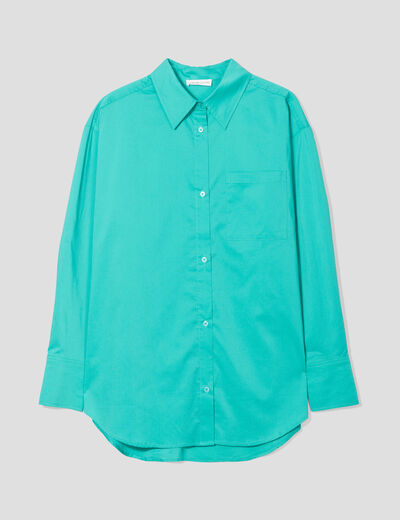 Chemise manches longues vert menthe femme