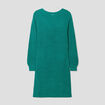 Robe pull droite col rond vert canard femme