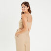 Caraco cropped boutonn&eacute; beige femme