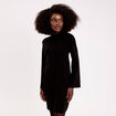 Robe manches longues col montant noir femme