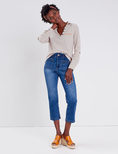 Blouse manches longues blanc femme