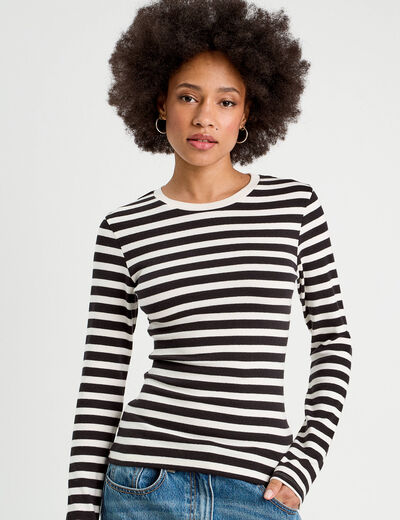 T-shirt manches longues blanc femme