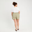 Short regular contenant du lin vert kaki femme
