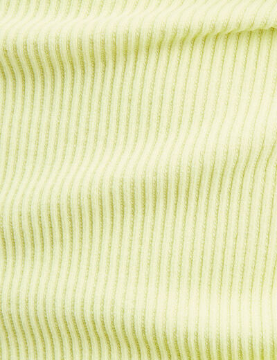 Débardeur court col montant jaune fluo femme