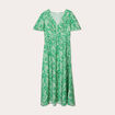 Robe longue évasée vert menthe femme