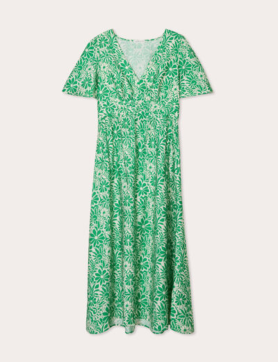 Robe longue évasée vert menthe femme