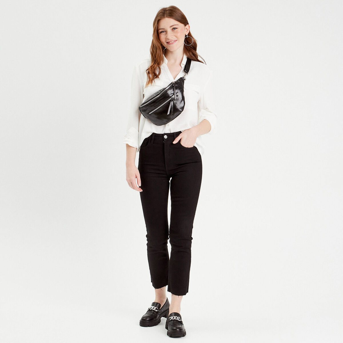 Jeans flare 7/8ème denim noir femme